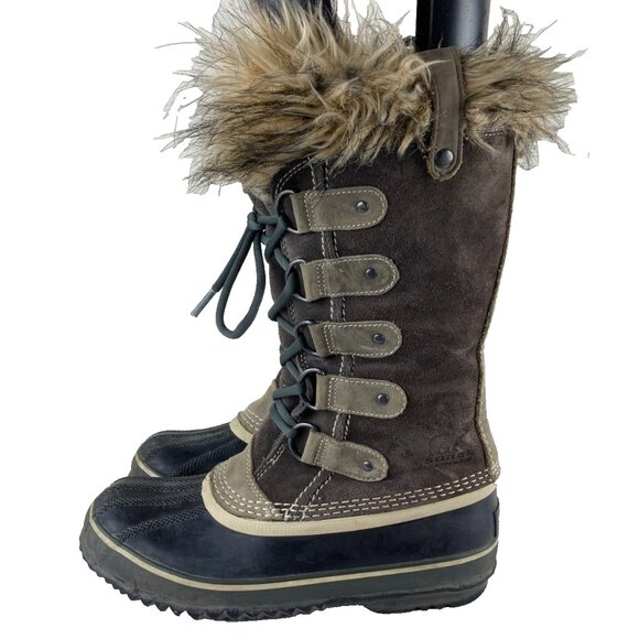 Sorel Joan of Arctic Womens Sz 7 Winter Snow Boots Waterproof Suede Leather - Picture 1 of 8
